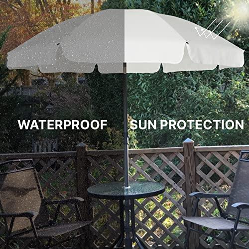 AMMSUN Patio Umbrella Market Table Umbrella 6.5 ft Tilt Steel Pole UPF50+ Protection, Great for Outdoor Garden Backyard, Elegant White - CookCave