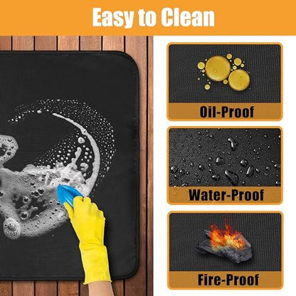 Heat Resistant Grill Mats for Outdoor Grill Fit Blackstone 17 & 22 Inch Griddle to Protect Your Prep Table and Outdoor Grill Table, Fire Proof & Water Proof & Oil Proof BBQ Mat - CookCave