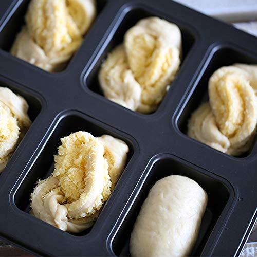 Lawei 2 Pack Mini Loaf Pan - 8 Cavity Non-Stick Bread Pans Carbon Steel Baking Pan - CookCave