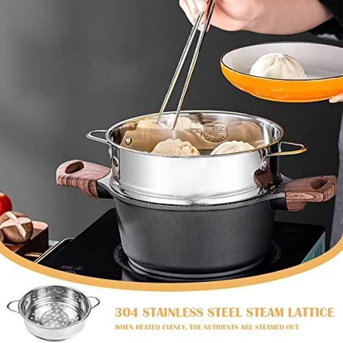 LNQ LUNIQI Stainless Steel Steamer Pot 7 Inches Round Cooking Rack Food Steamer Basket Insert for Kitchen Dim Sum Dumplings Bun(18cm) - CookCave