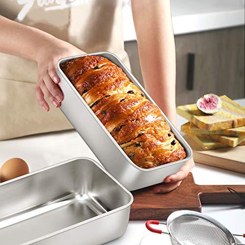 E-far Loaf Pan for Baking Bread, 9 x 5 Inch Stainless Steel Baking Loaf Pans, Metal Bakeware for Bread Meatloaf Cake Brownies, Healthy & Non Toxic, Easy Release & Dishwasher Safe - Set of 3 - CookCave