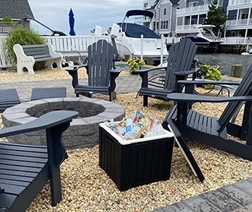Ice Cooler/Storage Deck Box, and seat, Outdoor Ice Chest is Great to Use for Pool Accessories, Hot Tub Towel Holder, Toys, Gardening Tools, Sports Equipment, UV Resistant Resin, - CookCave