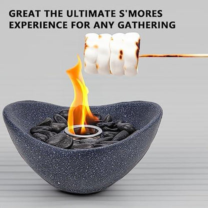 Vipush Tabletop Fire Pits, Multi-Fuel Table Top Fire Pit Bowl for Indoors, Outdoor Portable Tabletop Fireplace, Small Lightweight Fire Pit for Party and Patio Decor, 11inch - CookCave