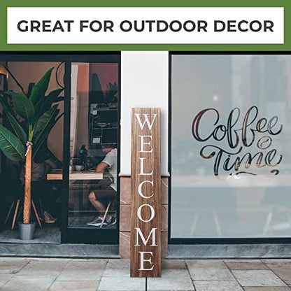 ALBEN Welcome Sign for Front Door Porch – 5 Feet Tall, Vertical Wooden Outdoor and Indoor Welcome Home Decor Sign Wall Decorations (Brown) - CookCave