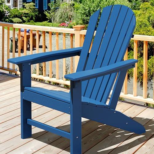 OTSUN Adirondack Chair, Fire Pit Chair Weather Resistant, Ergonomic, Arm Rest, Campfire Chairs, 4 Steps Easy Assembly, Navy Blue - CookCave