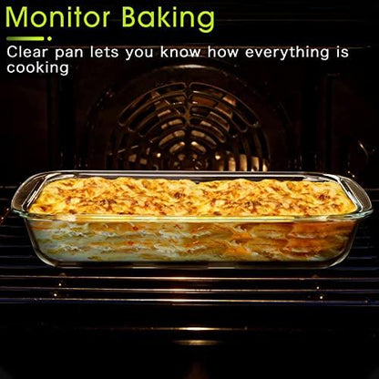 Mini-1.5 QT Glass Baking Dish for Oven, (Single Serving) Glass Pan for Cooking Dish Casserole Dish Rectangular Baking Pan Glass Bakeware - CookCave