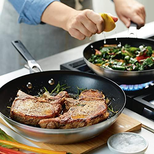 KitchenAid Nonstick Frying Pans/Skillet Set, 2 Piece, Brushed Stainless Steel - CookCave