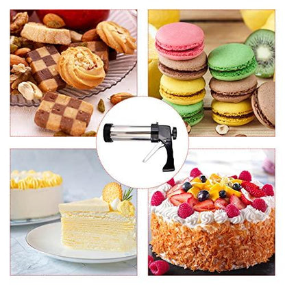 Cookie Press for Baking, Stainless Steel Spritz Cookie Press, Cookie Press Gun Kit with 13 Cookie Press Discs and 8 Icing Tips, for DIY Biscuit Maker, Cake Icing Decoration - CookCave