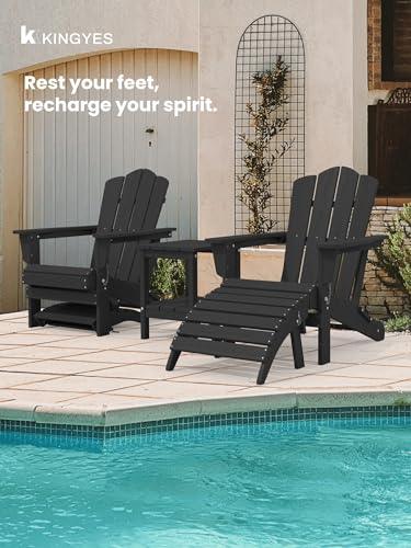 KINGYES Folding Adirondack Ottoman for Adirondack Chair, Black - CookCave