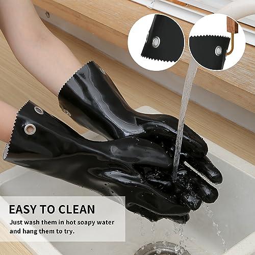 GAGAQI Insulated BBQ Gloves Heat Resistant/Flexible/No Stiff/Easy to Grip/No Smell/Food Grade，for Grill/Smoker/Cooking/Pit/Barbecue,Waterproof Grilling Gloves,Meat Gloves,Smoker Accessories - CookCave