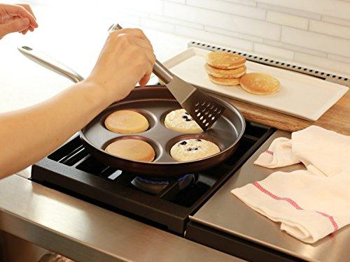 TECHEF - Eggcelente Pan, Swedish Pancake Pan, Plett Pan, Multi Egg Pan, 4-Cup Egg Frying Pan, Nonstick Egg Cooker Pan, Dishwasher Safe, Oven Safe, Stay Cool Handle, (Made in Korea) (Purple) - CookCave