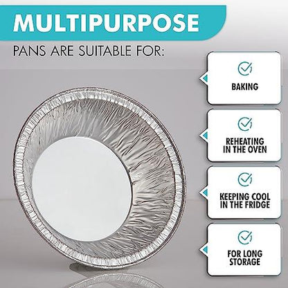 DOBI 5" Pie Pans [50-pack] - HEAVY-DUTY Disposable Aluminum Foil Pie tins, Individual-Portion-Size Pie Plates - CookCave