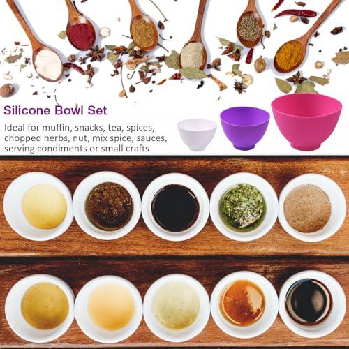 Goalfly 12 Pcs Silicone Mixing Bowls Set, Size 0.14, 0.27, 0.49 QT, Flexible Silicone Bowls for Kitchen, Non Stick Silicone Bowls for Melting Chocolate, Icing, Cooking, Prepping Food - CookCave