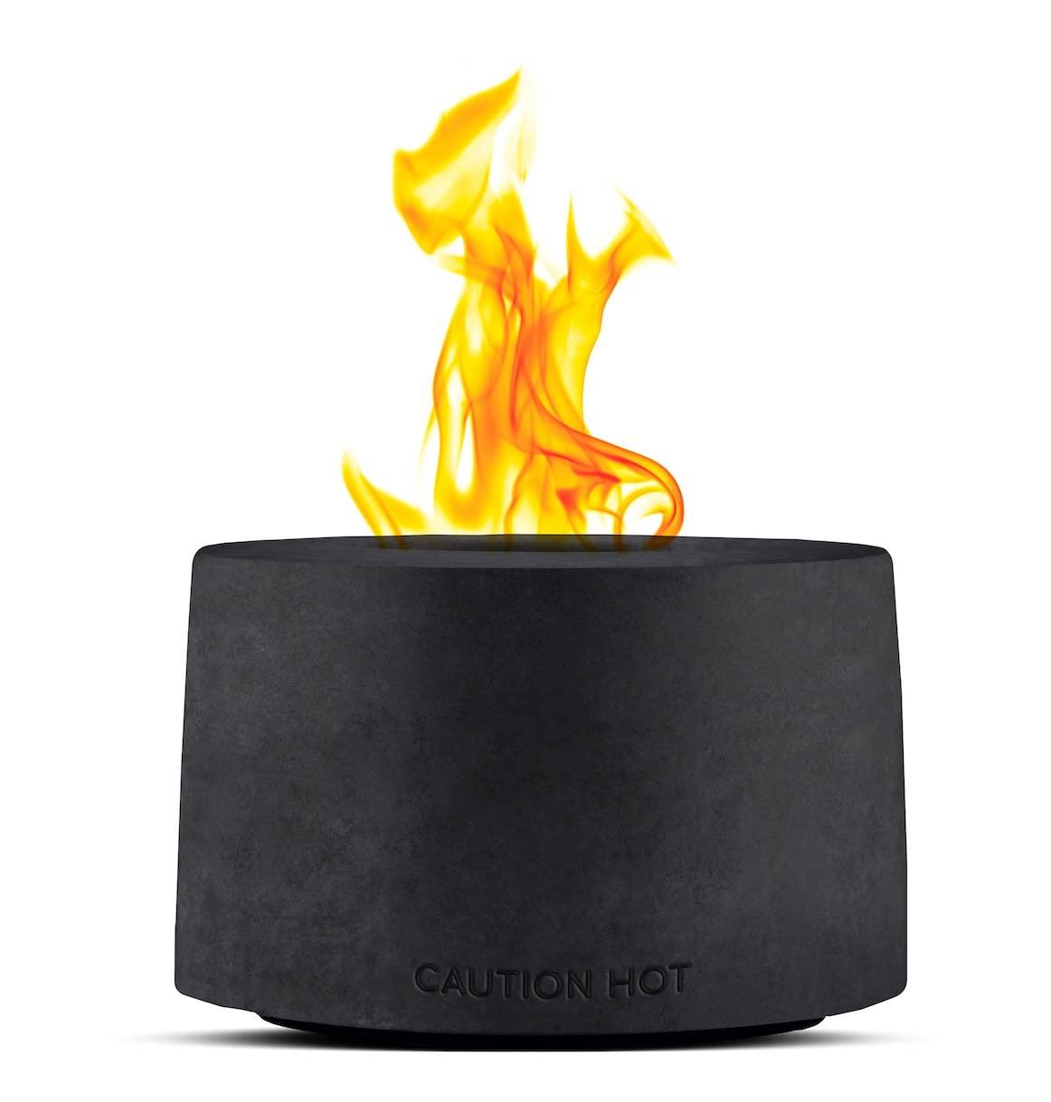 Colsen Tabletop Ethanol Fireplace Indoor Outdoor Fire Pit Portable Fire Concrete Bowl Pot Fireplace (Black) - CookCave