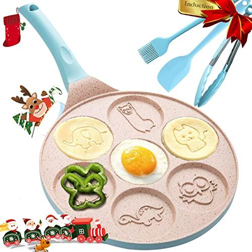 Mini Pancake Pan Nonstick, Pancake Pan Stovetop, Pancake Maker for Kids, Pancake Mold, Egg Pancake Griddle Pan Kids Crepe Maker Pan for Pancakes Flapjack Maker Blini Pan Nonstick Griddle - CookCave