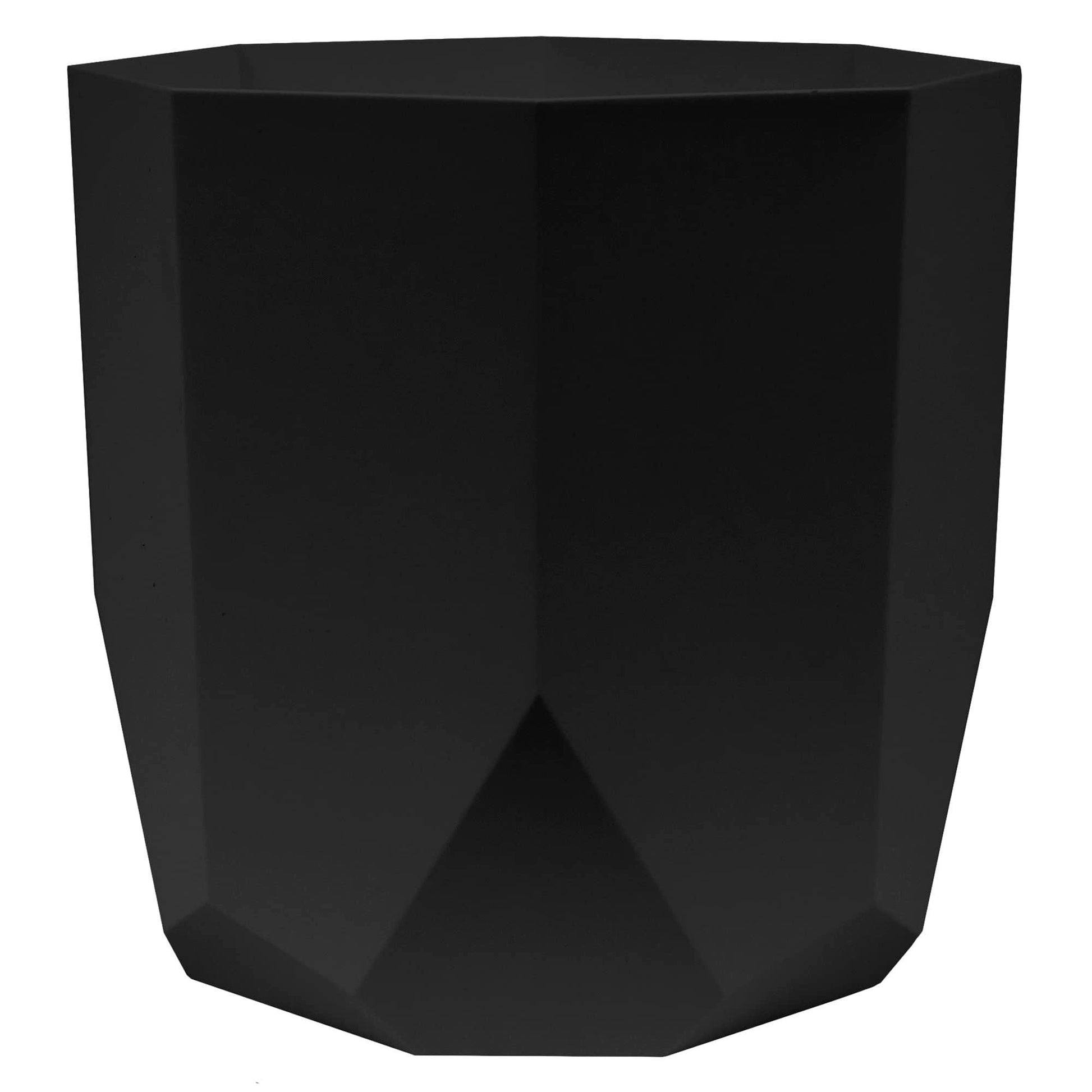 Bloem Tuxton Modern Hexagon Small Planter: 10" - Black - Matte Finish, Durable Resin, Modern Design, Optional Drainage Holes, for Indoor and Outdoor Use, Gardening, 2.7 Gallon Capacity - CookCave