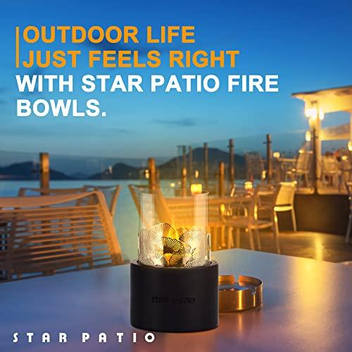 Star Patio Tabletop Fire Pit - Fire Bowl with Metal Mesh, Portable Rubbing Alcohol Fireplace, Mini Personal Fireplace for Indoor & Outdoor - Bio Ethanol Fuel, Home Decor, Gift Choice, FB003 - CookCave