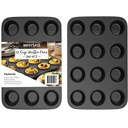 Non-Stick Bakeware 12 Cup Muffin Pan, Set of 2, Heavy Duty & Easy Release Cupcake Baking Pan - CookCave