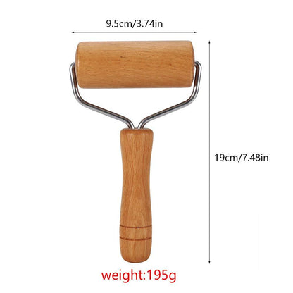 Lwuey Wood Pastry Pizza Roller, Non Stick Wooden Fondant Dough Rolling Pin Bakery T Shape Baking Maker Utensil Cake Cooking Cookie Bread Crust Kitchen Pasta Pie Home Tortilla Fudge Clay(Style1) - CookCave