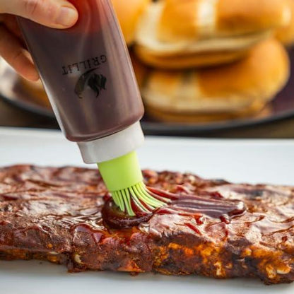 Barbeque Sauce Bottles with Basting Brushes (Medium and Large) - Sauce Recipes - Storage Caps and Funnel, BBQ Basting Brush Dispenser - (Patent Pending) - CookCave