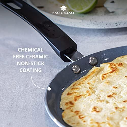 MasterClass Master Class Ceramic Non-Stick Induction Ready 24cm Eco Crêpe Pan, Silver - CookCave