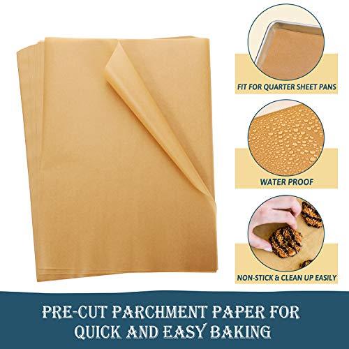 Hiware 200 Pieces Parchment Paper Baking Sheets 9x13 Inches, Precut Non-Stick Parchment Paper for Baking, Cooking, Grilling, Frying and Steaming - Unbleached, Fit for Quarter Sheet Pans - CookCave