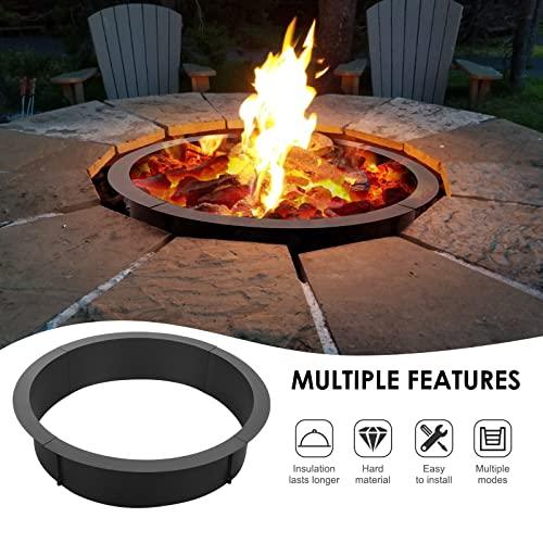 ARTYUIO Fire Ring 45'' Outer, Solid Steel Wood Burning Fire Pit Ring Above/In-Ground DIY Campire Ring for Outdoor Camping, Backyard - CookCave