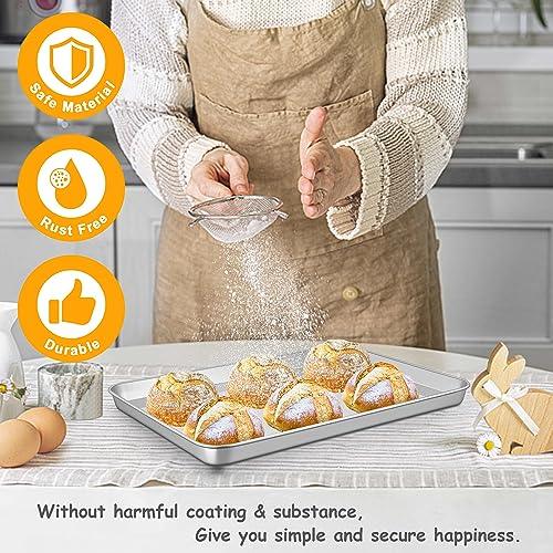 16 In Stainless Steel Baking Sheet, Joyfair Commercial Cookie Sheet for Oven, Large Baking Pan Tray for Bacon, Steak, Salmon, Heavy Duty & Non-toxic, Mirror Finish & Dishwasher Safe, 16 x 12 Inch - CookCave