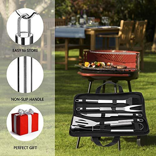 Piduules 5Pcs BBQ Grill Accessories Set, Multifunctional Stainless Steel Barbecue Tools Set in Case for Outdoor Picnic, Camping, Smoking, Grilling - CookCave