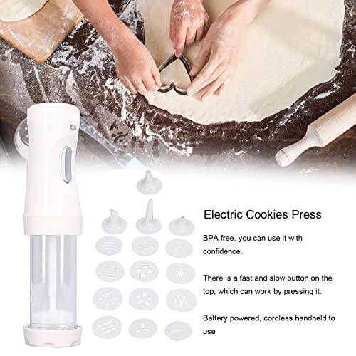 Electric Cookies Press Cake Electric Cookies Press Kit, Cookies Maker Kit with 9 Discs and 1 Icing Tip for DIY Cookies Decoratin - CookCave