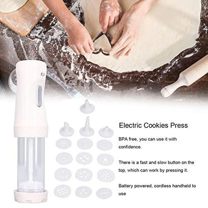 Serlium Electric Cookies Press,Cookie Making kit Homemade Baking Tool with 9 Discs and 1 Icing Tip for Cake Dessert DIY Maker and Decoration Baking Supplies - CookCave