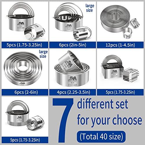 M JNGMEI 6 Pieces Stainless Steel Cookie Biscuit Cutter Set 2'', 3'',3.5'', 4'',5''and6'' Biscuit Plain Edge Round Cutters large Sizes Shape Molds Ranging from 2-6 Inches Multiple Sizes - CookCave