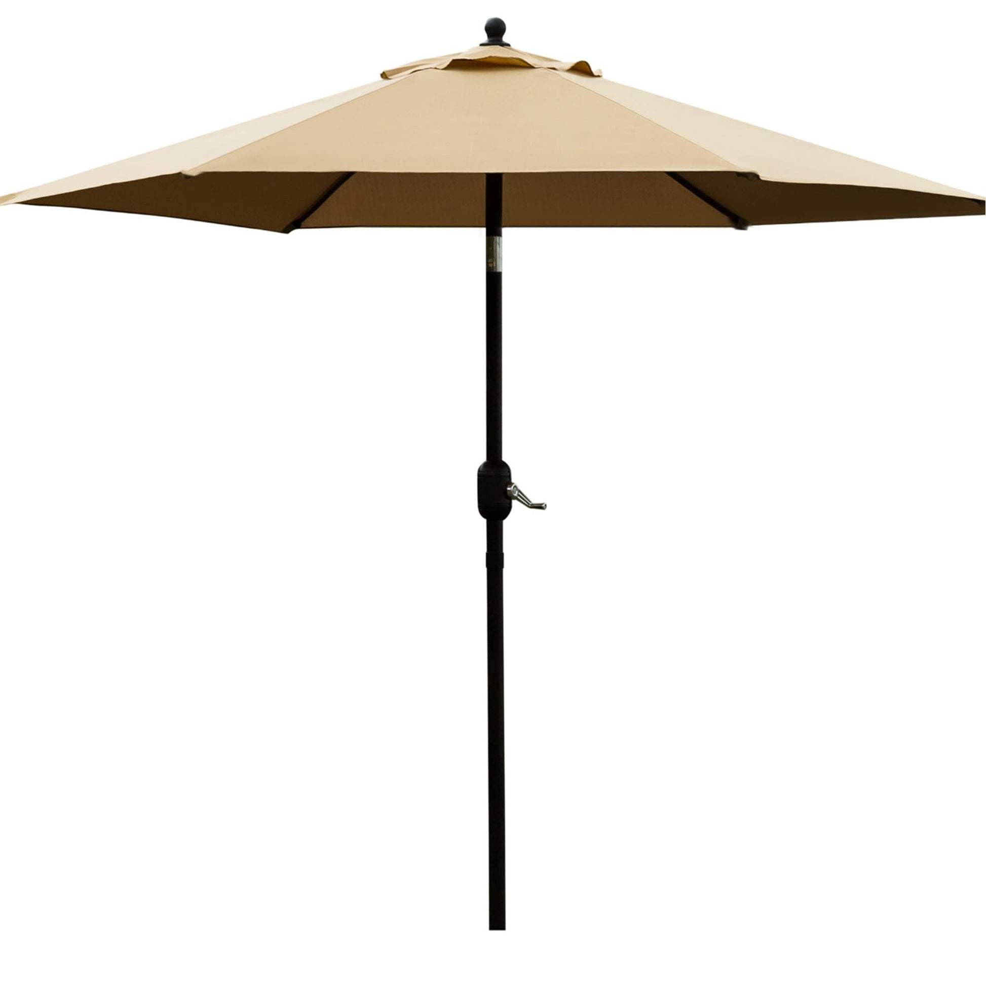 Sunnyglade 7.5' Patio Umbrella Outdoor Table Market Umbrella with Push Button Tilt/Crank, 6 Ribs (Tan) - CookCave