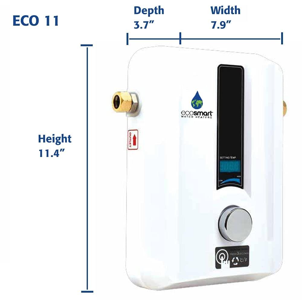 EcoSmart ECO 11 Electric Tankless Water Heater, 13KW at 240 Volts with Patented Self Modulating Technology - CookCave