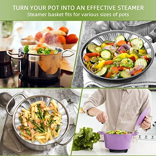 Steamer Basket, Premium Stainless Steel Vegetable Steamer Basket for Veggies & Seafood Cooking, Expandable Food Steaming Basket Fits for Various Size Pots & Pans (6.4" to 10") LAIHIFA - CookCave