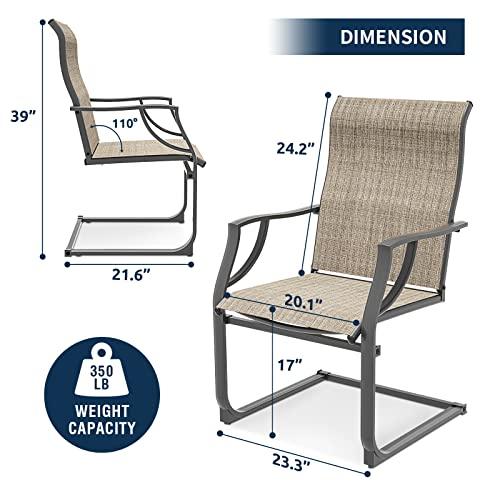 Amopatio Patio Chairs Set of 4, Outdoor Dining Chairs for All Weather, Breathable Garden Outdoor Furniture for Backyard Deck, Brown - CookCave