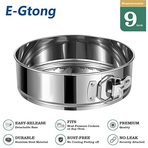 E-Gtong 9 Inch Springform Cake Pan, Stainless Steel Springform Pans, Leakproof & Nonstick Cheesecake Pan with Removable Bottom, Round Spring Form Cake Pan For Baking - CookCave