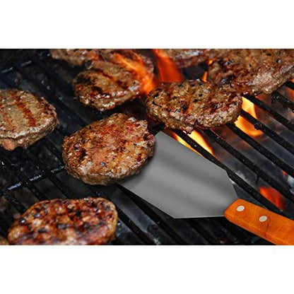 Home-Complete 4326466051 BBQ Grill Tools Set with Wood Handles & Knives Set-22 Pc Stainless Steel Barbecue Accessories with Wooden Handles, Case,4 Steak Knives, Spatula, Tongs - CookCave