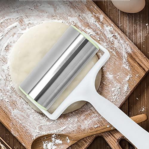 Goeielewe Stainless Steel Rolling Pin with Plastic Handle, Small Mini Pastry and Pizza Dough Baker Roller Ideal for Baking Dough, Pizza, Pie, Pastries, Pasta and Cookies (Random Color) - CookCave
