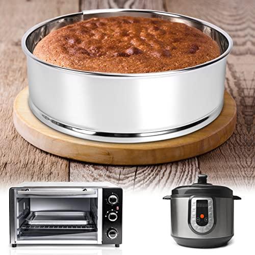 Stainless Steel Springform Pan Set,7" 10" Nonstick Leakproof Baking Cake Pan Set,Round Bakeware Cheesecake Pan with Removable Bottoms and 20pcs Parchment Paper Liners for Instant Pot and Oven - CookCave