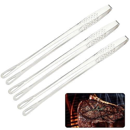 COMNICO Barbecue Tongs Set Food-grade Stainless Steel Cooking Utensils Strawberry Grill Tweezers Large，Korean Japanese BBQ-11 Inches 3 Pack for Salad, Fish, Steak, Grill, Buffet, Meat - CookCave