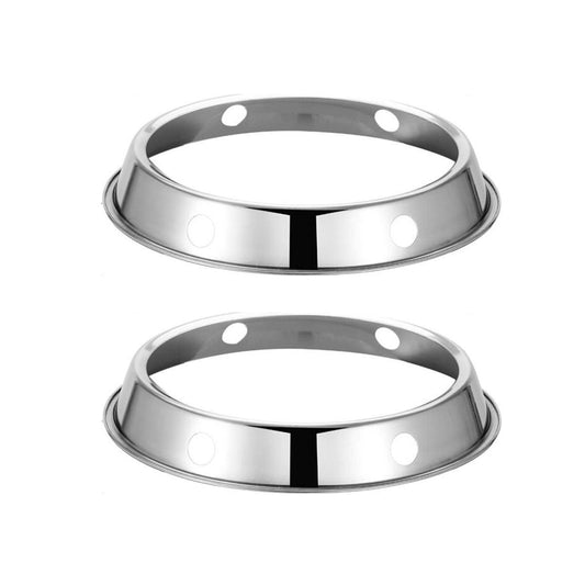 2Pcs Wok Ring for Gas Stove, Stainless Steel Pots Rack Round Wok Stand Holder Reversible Size for Kitchen Supplies Utensils(2pcs 21.5cm) - CookCave