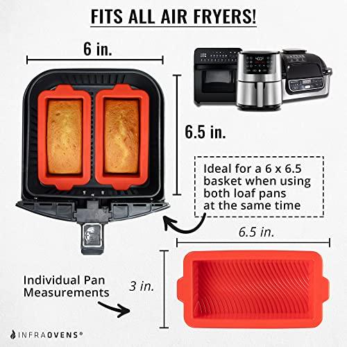 Air Fryer Silicone Loaf Pans for Baking, Non-Stick Mini Bread Cake Pan, Small Airfryer Bakeware Sets, Meatloaf Brownie Corn, Fits Instant Pot, Ninja Foodi, Cosori, Chefman, Power XL, Dash, BPA Free - CookCave