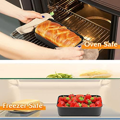 TeamFar Nonstick Loaf Pans, 9¼" × 5" Bread Loaf Meatloaf Baking Pan, with Stainless Steel Core for Baking Bread, for Home/Kitchen, Healthy & Heavy-Duty, Release & Clean Easily, Set of 2 - CookCave