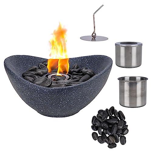 Vipush Tabletop Fire Pits, Multi-Fuel Table Top Fire Pit Bowl for Indoors, Outdoor Portable Tabletop Fireplace, Small Lightweight Fire Pit for Party and Patio Decor, 11inch - CookCave