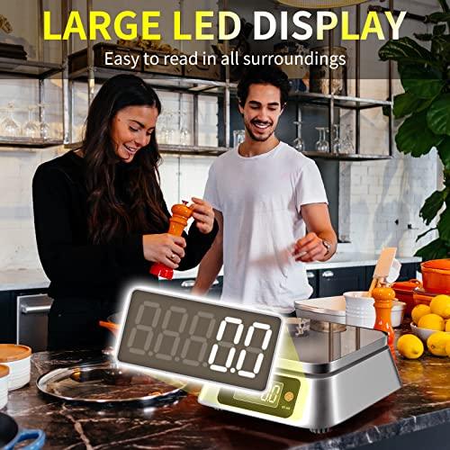 Kitchen Scales Digital Weight Grams and Ounces, MEIYA KF-H8 Food Scale for Bakers, Candle and Soap Making, Baking Scale with Stainless Steel Large Platform, 22lb, 3*AA Batteries and AC Power Adapter - CookCave