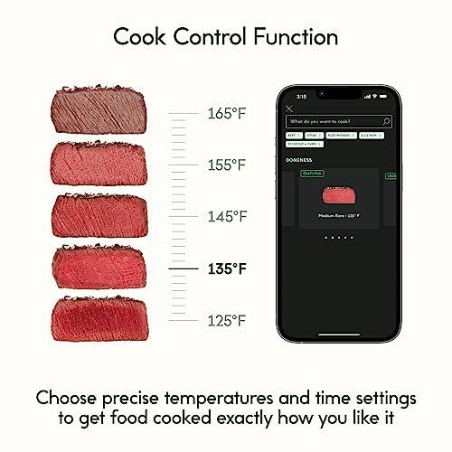 CHEF iQ Smart Wireless Meat Thermometer with 2 Ultra-Thin Probes, Unlimited Range Bluetooth Meat Thermometer, Digital Food Thermometer for Remote Monitoring of BBQ Grill, Oven - CookCave