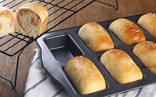 Lawei 2 Pack Mini Loaf Pan - 8 Cavity Non-Stick Bread Pans Carbon Steel Baking Pan - CookCave