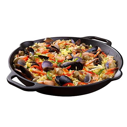 Victoria 13-Inch Cast Iron Skillet, Pre-Seasoned Cast Iron Frying Pan with Long Handle, Made in Colombia - CookCave