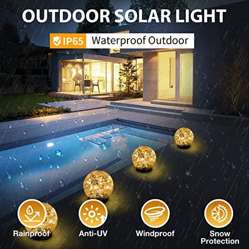 HOFLYW Solar Globes Lights Outdoor Garden Decor Solar Balls for Garden Crackle Glass Solar Lights Yard Decor 1 Pack for Outdoor Decor Decorations Pathway Patio Yard Lawn - CookCave